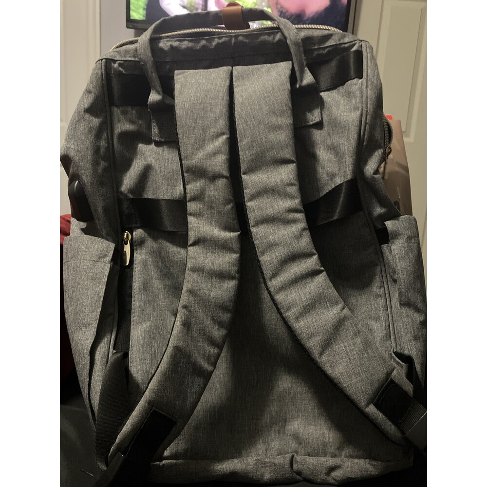 MOMUVO WOMENS GREY LAPTOP BACKPACK with USB PORT - Picture 4 of 12